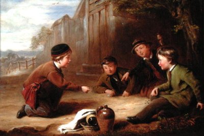 Playing Marbles, c.1865 by William Gill