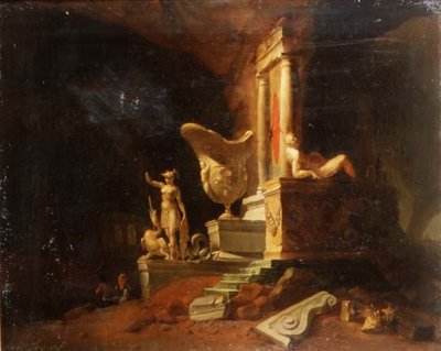 Capriccio of ruins and statues by William Gowe Ferguson