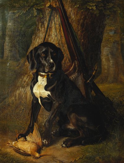 A Gun Dog with a Woodcock by William Hammer