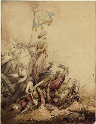 Mamluk Standard-Bearer in Combat by William Heath