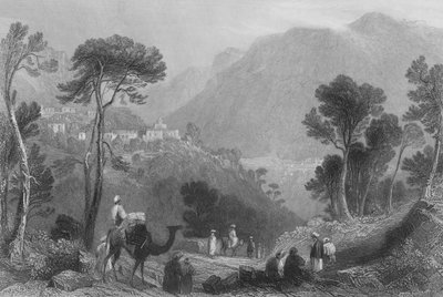 Village of Brumhanna, in Mount Lebanon by William Henry Bartlett