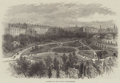 Gardens on the Thames Embankment by William Henry Pike