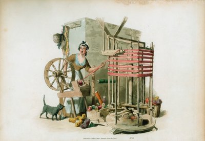 The Worsted Winder, 1805 by William Henry Pyne