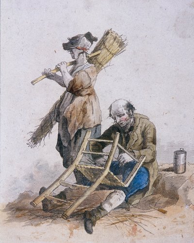 Two Chair Menders, Provincial Characters by William Henry Pyne