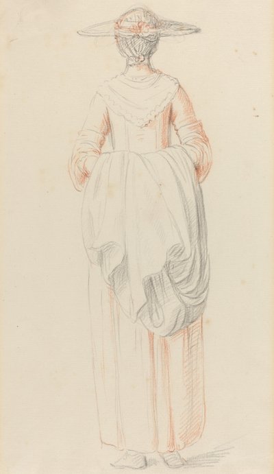 Lady Holding Her Cloak from Behind by William Hoare