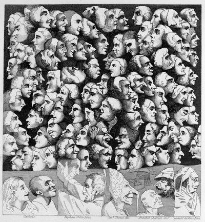 3 Characters 4 Caricatures by William Hogarth
