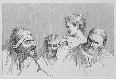Head Studies from Cartoons at Hampton Court by William Hogarth