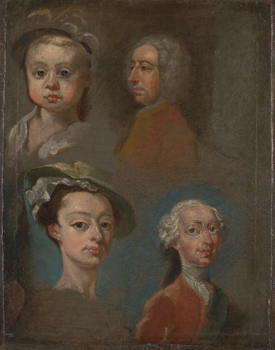 Studies of Heads by William Hogarth