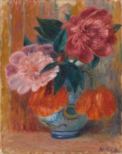 Tulips and Peonies in Pitcher by William James Glackens