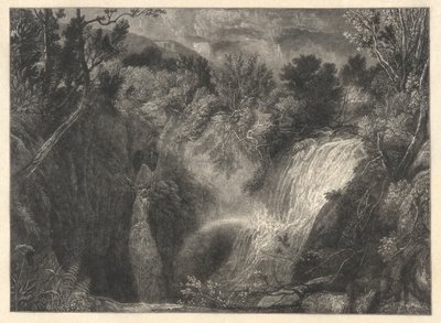 Landscape with Two Waterfalls by William James Linton