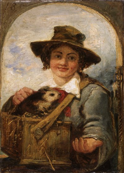 Italian boy with a guinea pig by William James Muller