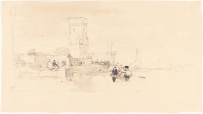 Tower Overlooking Water by William James Muller