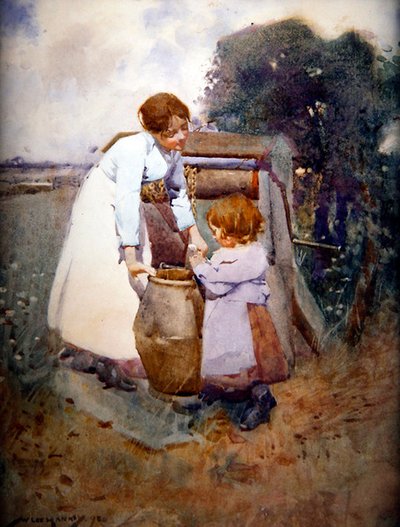 Two Girls at the Well by William Lee Hankey