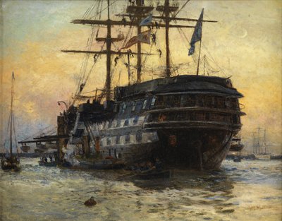 HMS Warspite by William Lionel Wyllie