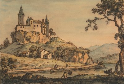 Castle Overlooking a River by William Marlow