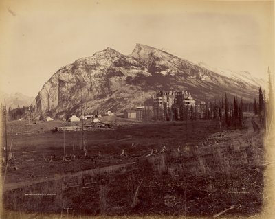 Twin Peaks and C.P.R. Hotel, Banff by William McFarlane Notman