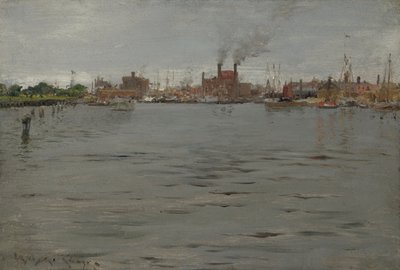 Harbor Scene, Brooklyn Docks by William Merritt Chase
