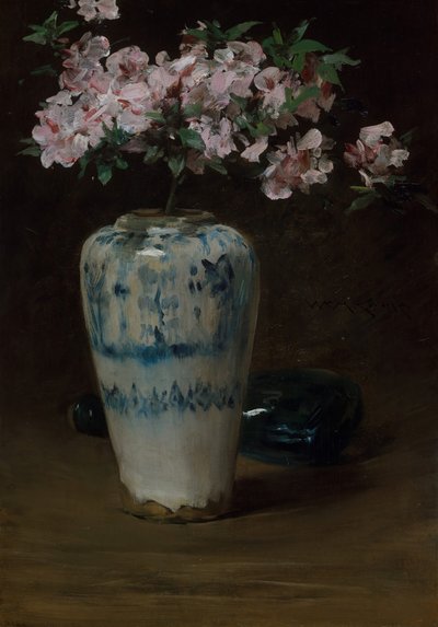Pink Azalea Chinese Vase by William Merritt Chase
