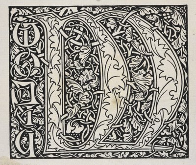 Initial, Black and White by William Morris