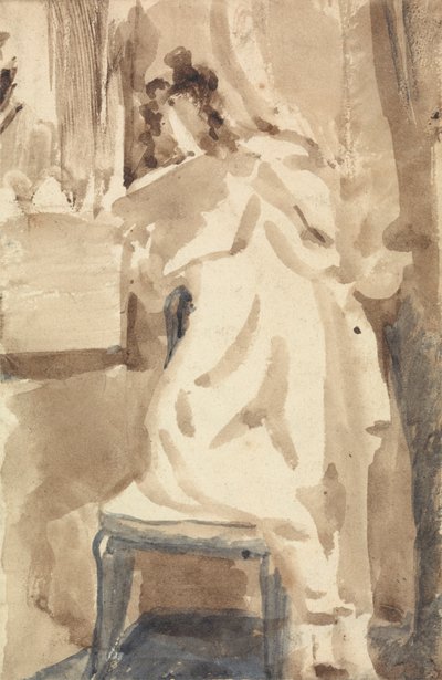 Study for a Girl Reading by William Mulready