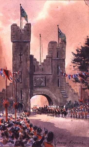 Queen Victoria Parades around Dublin by William Percy French
