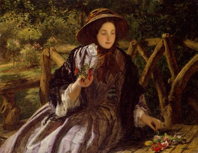 Garden Flowers Making a Posy by William Powell Frith