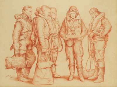Crew of Whitley Bomber by William Rothenstein
