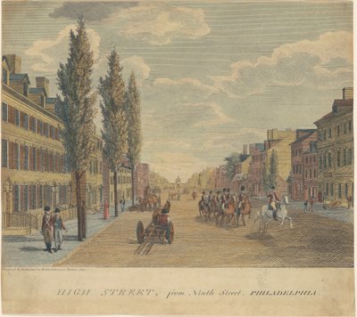 High Street, from Ninth Street, Philadelphia by William Russell Birch