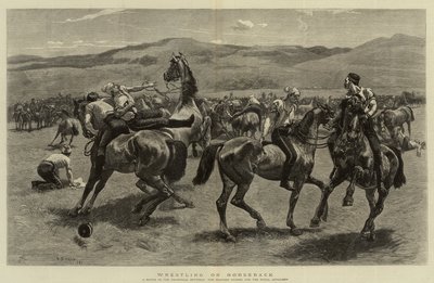 Wrestling on Horseback by William Small