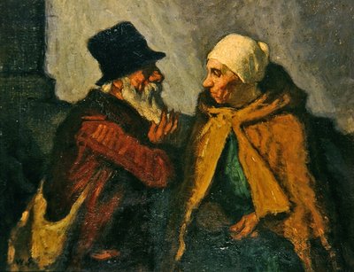 Old couple conversing by William Strang