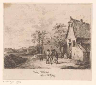 Three Men in Front of an Inn by William Unger