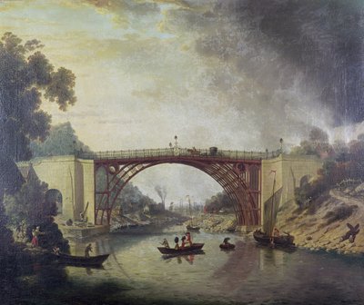 The Cast Iron Bridge near Coalbrookdale by William Williams