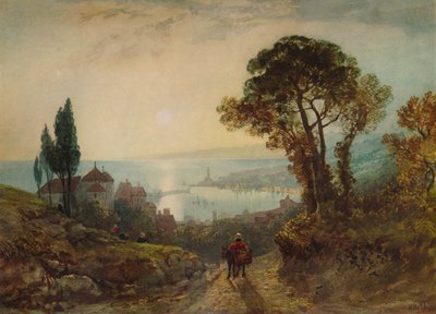 View Over a Harbour, c. 1859 by William Wyld