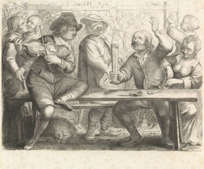 Musicians and Drinker in a Tavern by William Young Ottley