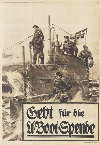 Give to the Submarine Donation. Poster by Willy Stöwer