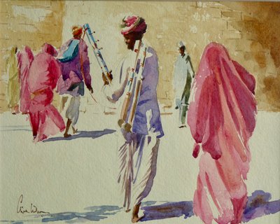 Jaisalmer, Pipe player by Wilson Clive