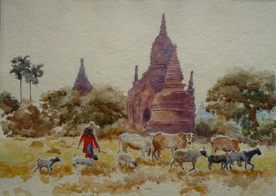 901 Bagan, herding among the temples by Wilson Clive