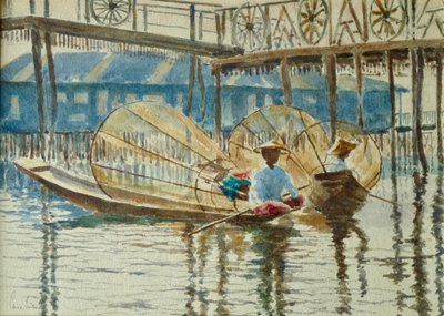 Legrowers at rest, Inle Lake by Wilson Clive