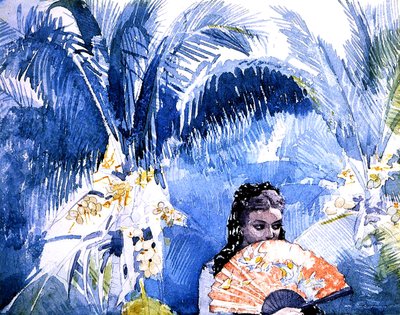 A Spanish Girl with a Fan by Winslow Homer