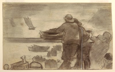Beach with Boats and People, Cullercoats, England by Winslow Homer