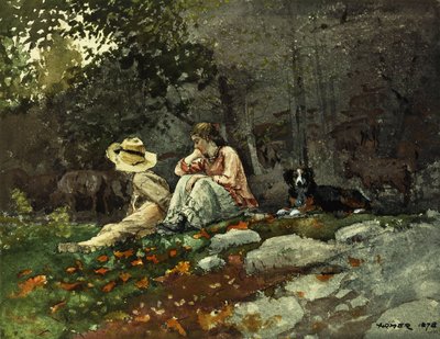 Flock of Sheep, Houghton Farm by Winslow Homer