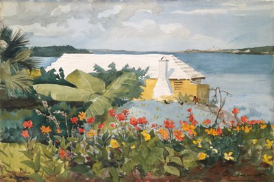 Flower Garden and Bungalow, Bermuda by Winslow Homer