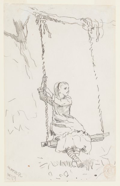 Girl on a Swing by Winslow Homer