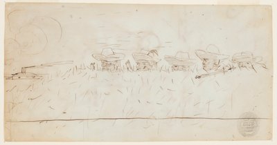 Men Looking Over Earthworks by Winslow Homer