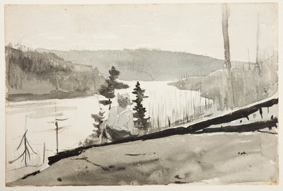 Mountain River or Lake by Winslow Homer