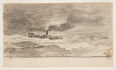 Seascape with Fishing Trawler, Cullercoats, England by Winslow Homer