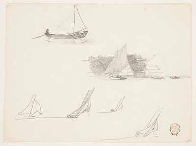 Six Studies of Sailboats by Winslow Homer