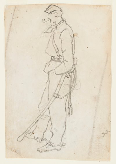 Soldier with Sword and Pipe by Winslow Homer