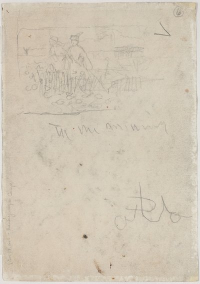Thanksgiving in Camp (verso) by Winslow Homer