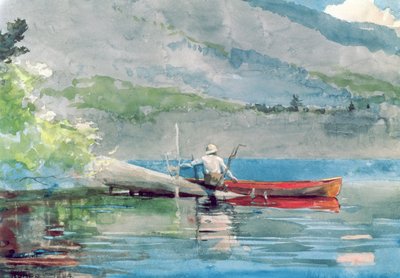 The Red Canoe by Winslow Homer